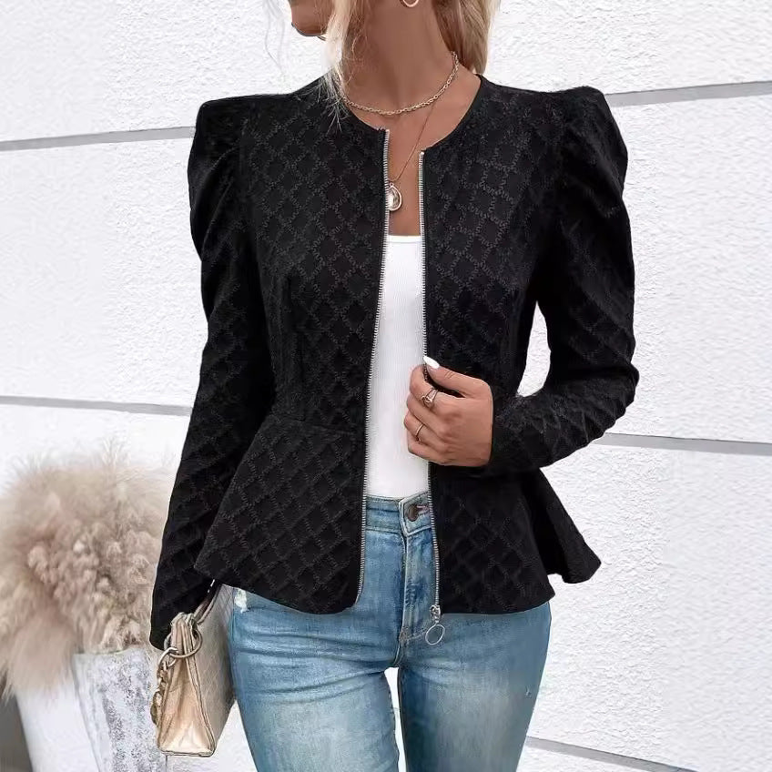 Damen modischer Blazer mit Puffärmeln Stalluxe
