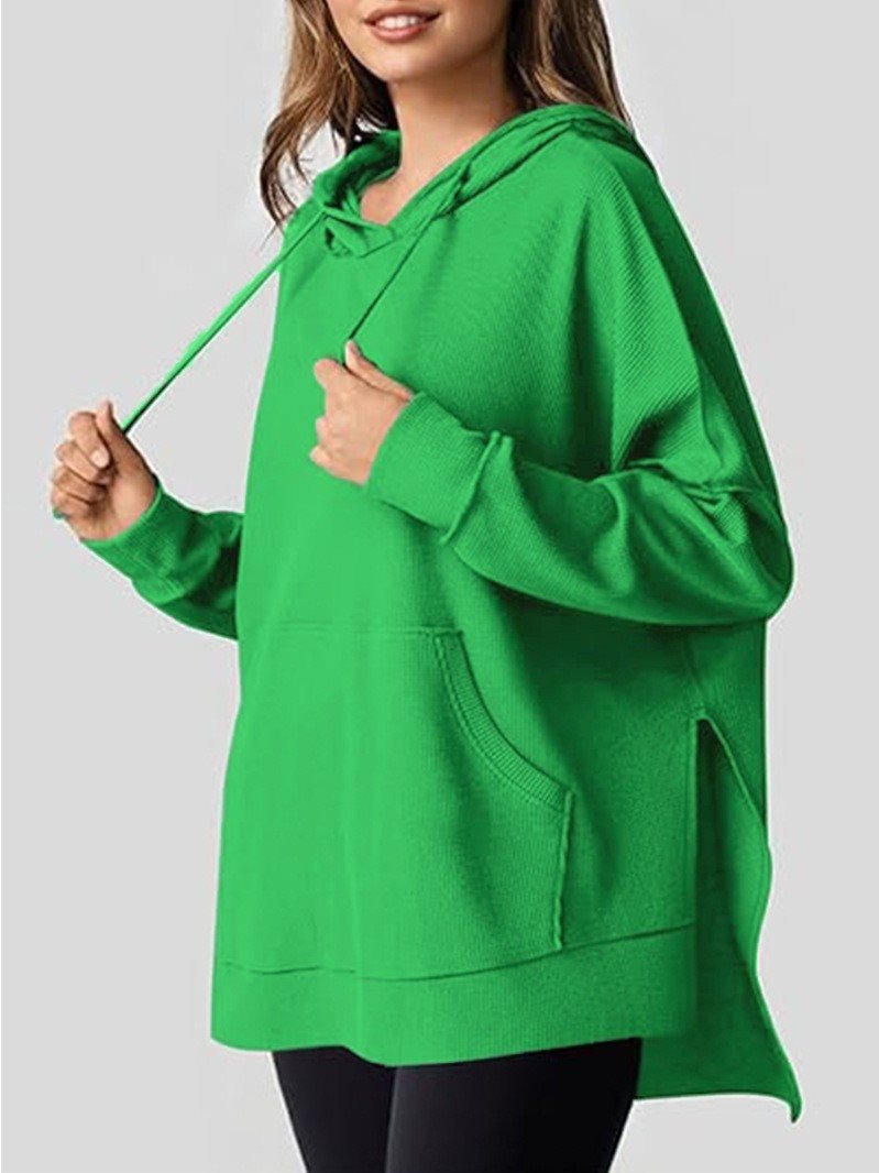 Damen Oversized Kapuzenpullover mit seitlichen Schlitzen und praktischen Taschen Stalluxe