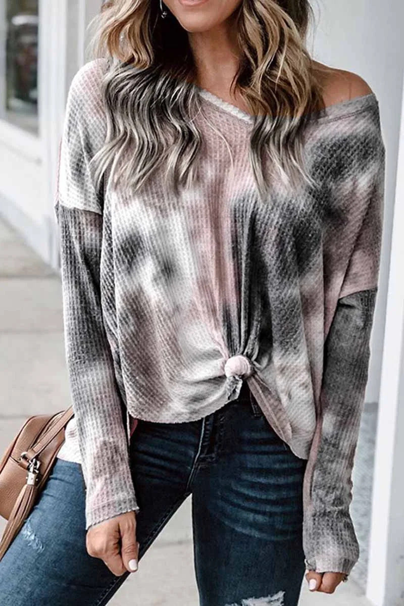 Women's Off-Shoulder Waffle Knit Top Stalluxe