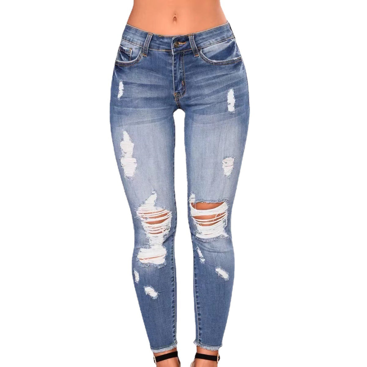 Damen Skinny-Jeans mit modischen Destroyed-Details Stalluxe