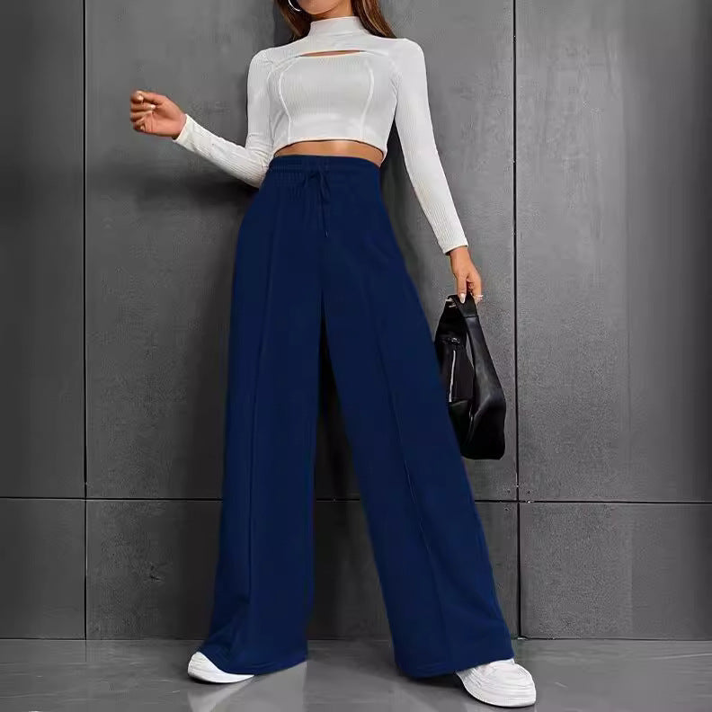 Damen Weit geschnittene Freizeithose mit elastischem Bund und praktischen Taschen Stalluxe