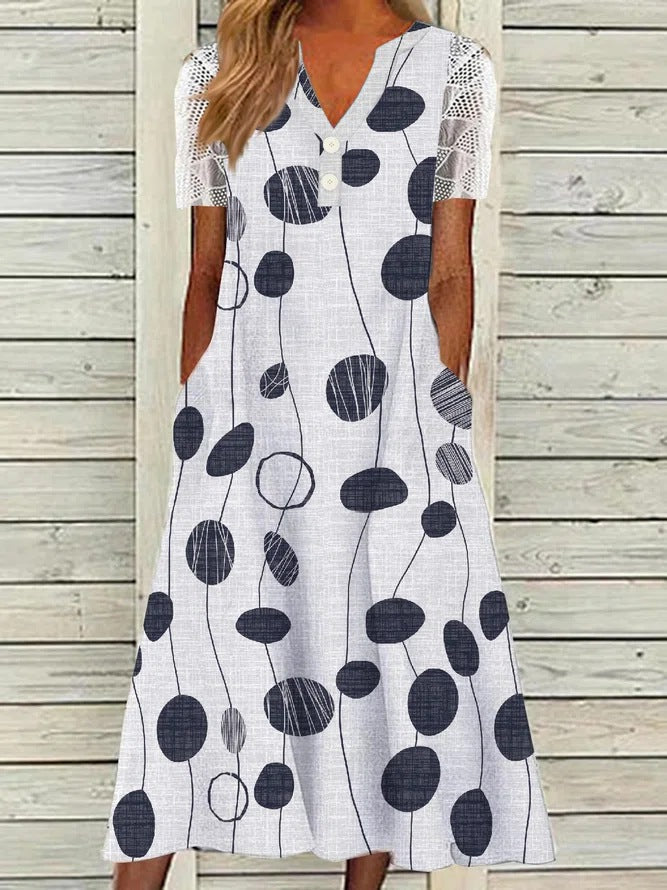 Damen Maxikleid mit floralen Details und Spitze Stalluxe