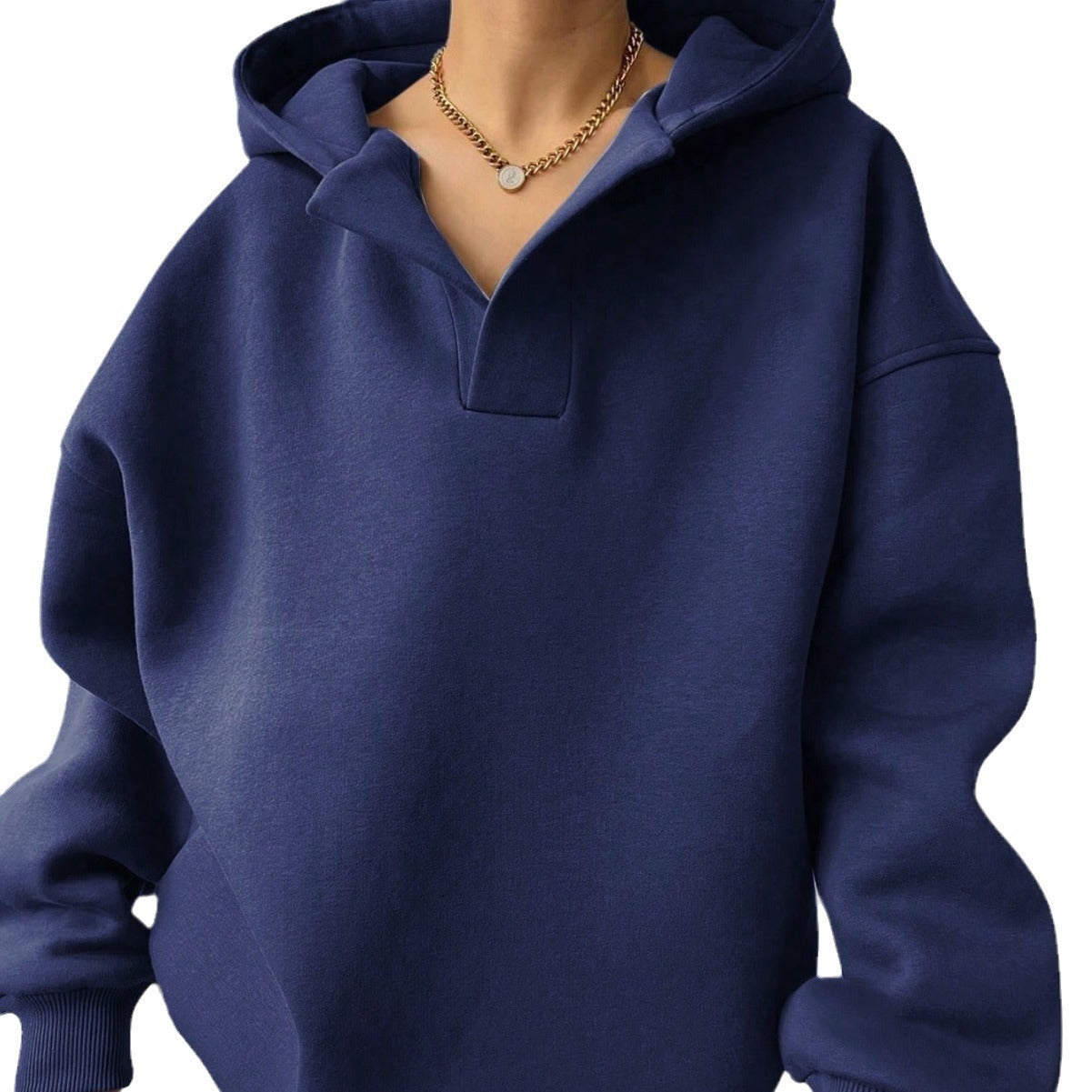Damen Oversize Hoodie mit modernem Kragen und weichem Innenfutter Stalluxe