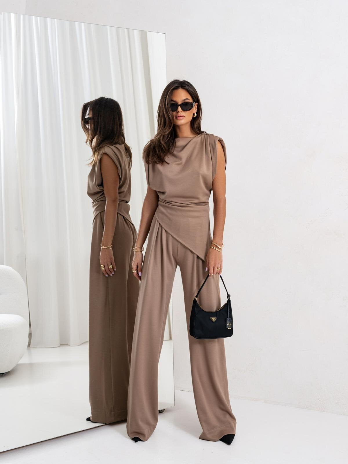 Damen Softe Anzughose mit asymmetrischem Schnitt Stalluxe