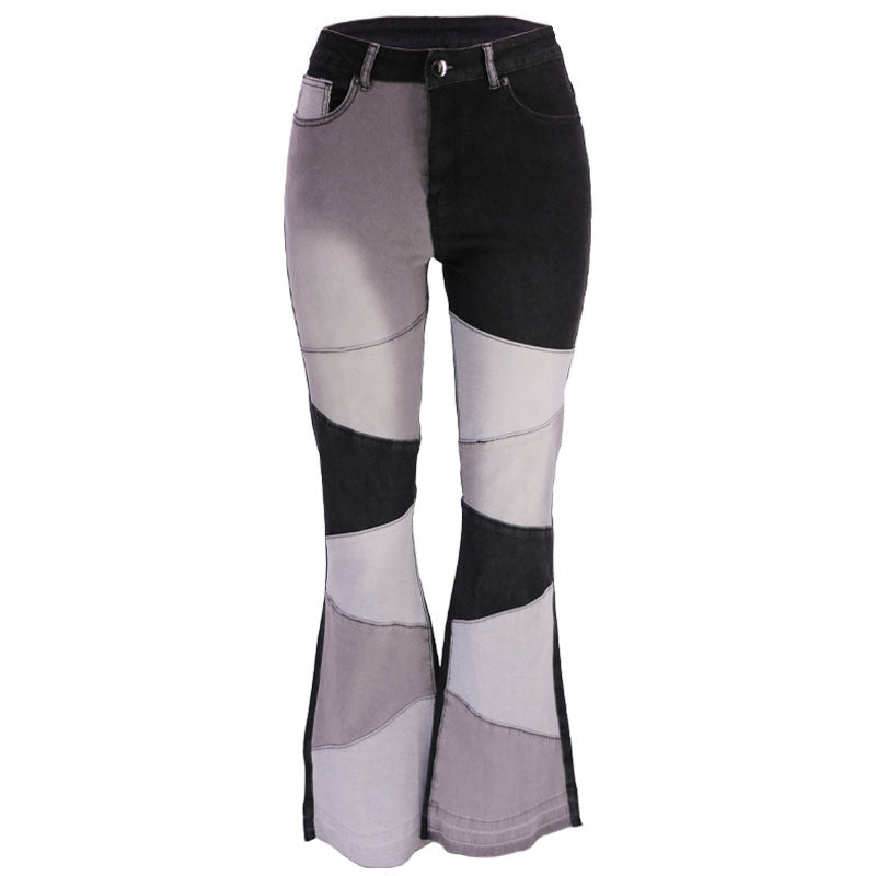 Damen Flared Jeans im eleganten Patchwork-Design Stalluxe