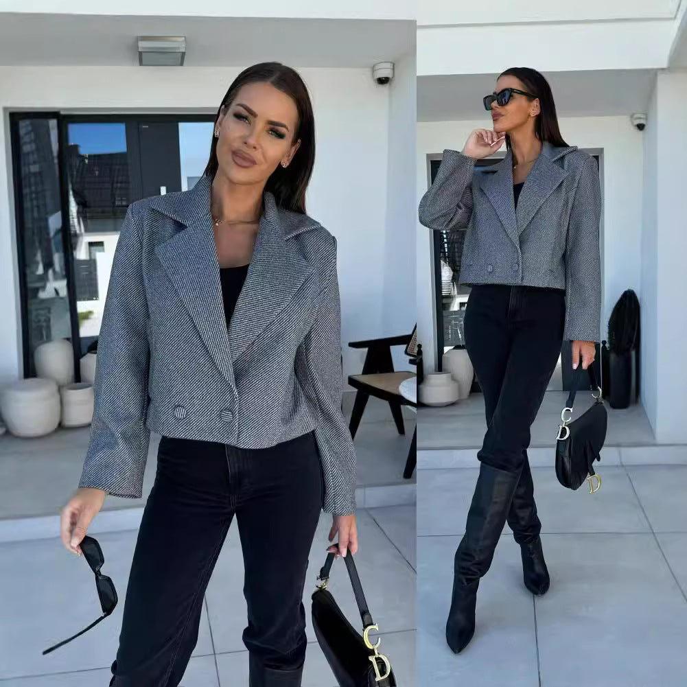 Damen modischer Blazer mit asymmetrischem Schnitt und eleganten Details Stalluxe