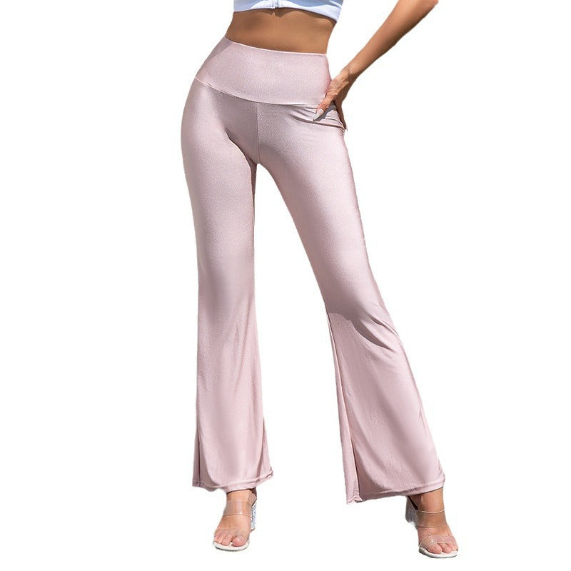 Damen Flared-Hose mit schimmerndem Effekt und hohem Bund Stalluxe