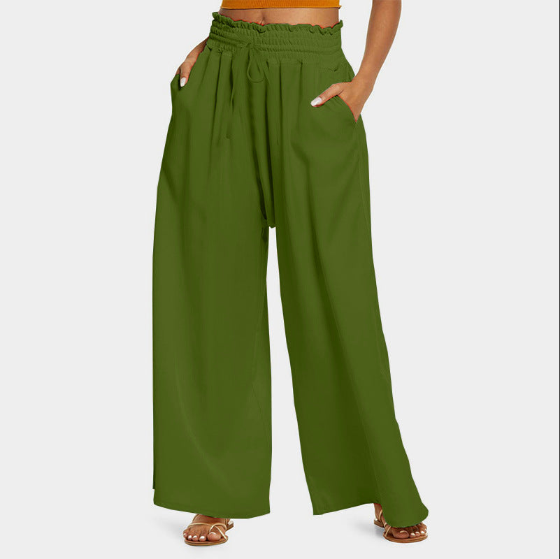 Damen Weite-Leg Hohe Taille Hose Stalluxe