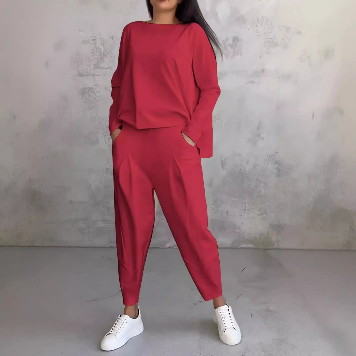 Damen modischer Freizeitanzug mit elegantem Schnitt und praktischen Taschen Stalluxe