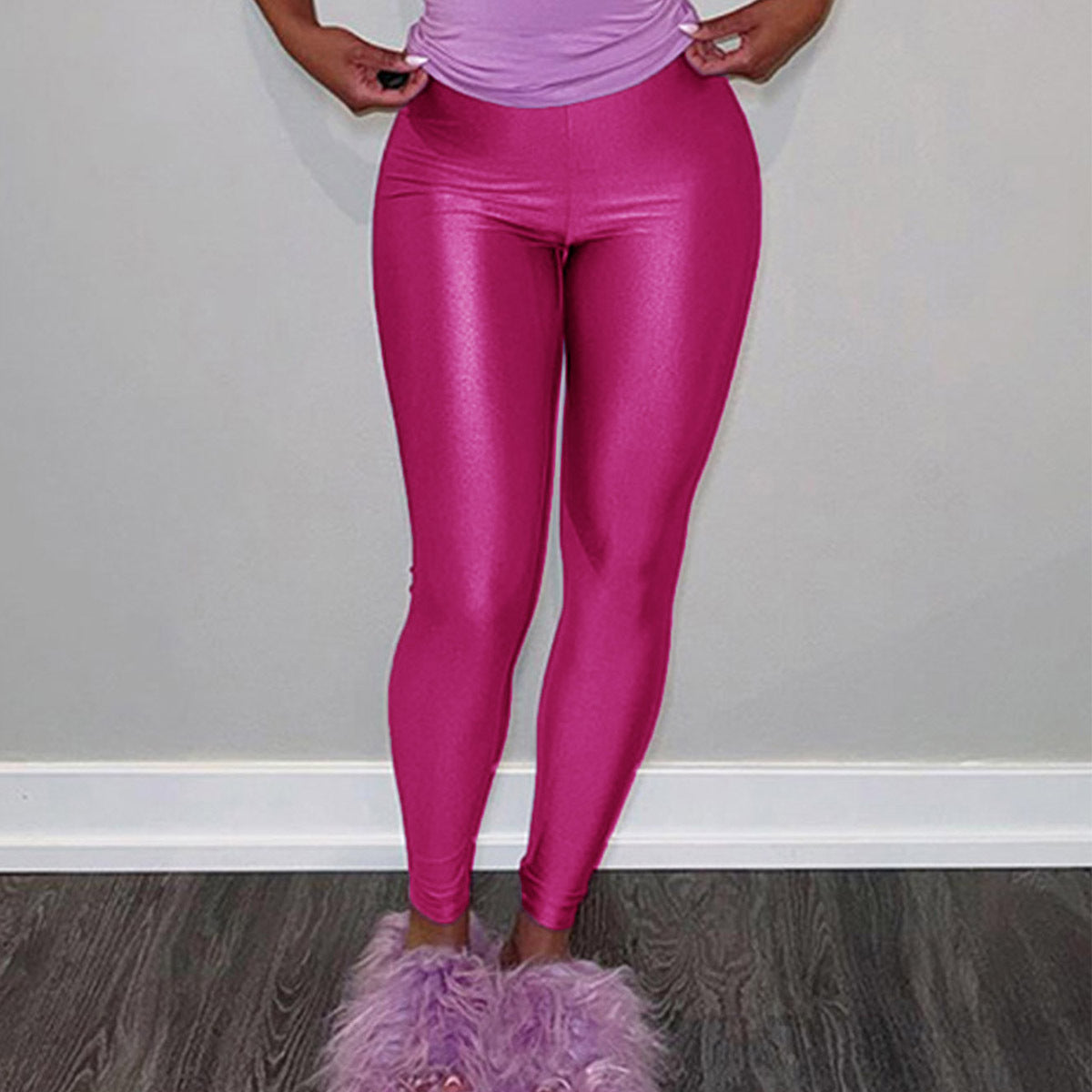 Damen Hochglänzende Fitness-Leggings mit hoher Taille und umfassendem Komfort Stalluxe