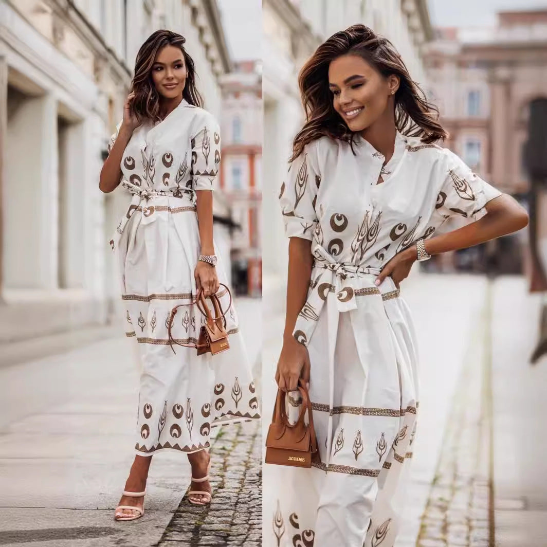 Damen Maxikleid mit kunstvollem Muster Stalluxe