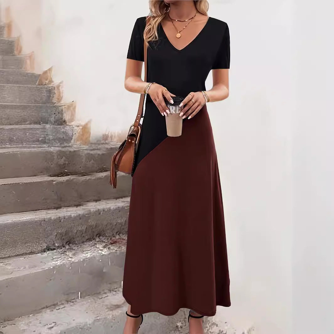 Women's Color-Block Maxi Dress Stalluxe
