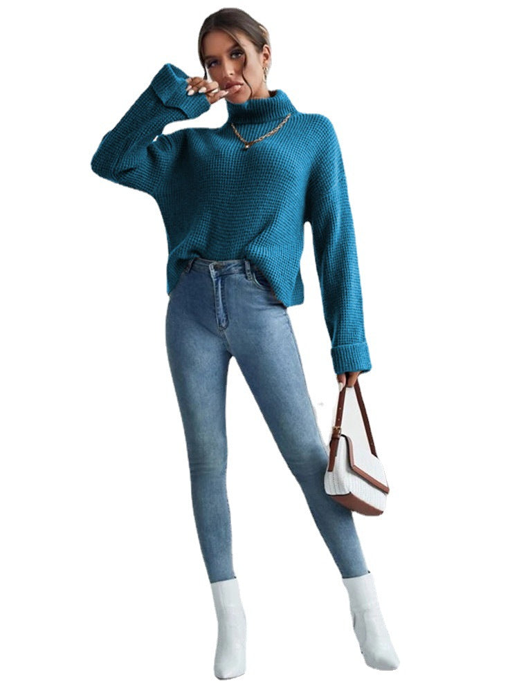 Damen Hochwertiger Strickpullover mit hohem Kragen und strukturiertem Design Stalluxe