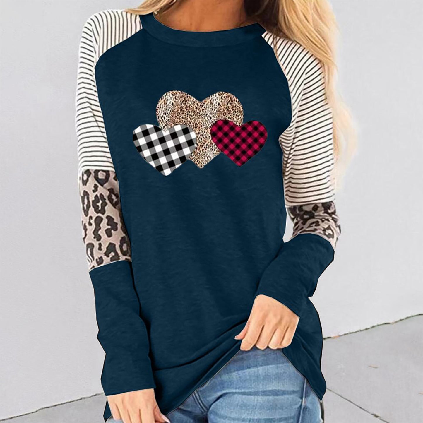 Damen Langarmshirt mit herzigen Motiven und trendigen Mustern Stalluxe