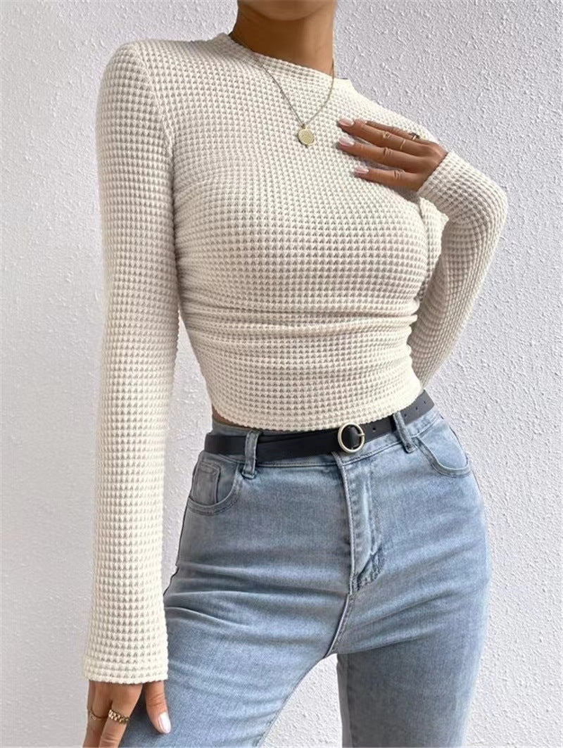 Damen Langarm Shirt aus strukturiertem Waffelstoff Stalluxe