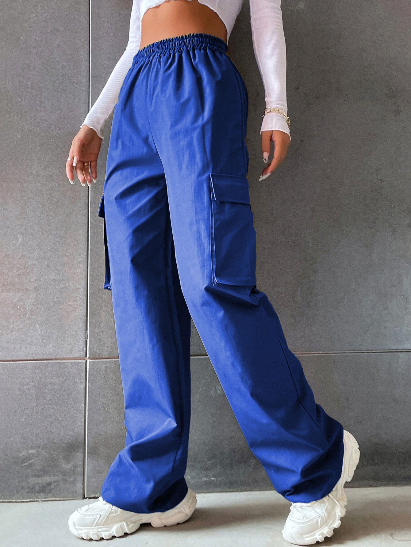 Damen Cargo-Hose mit elastischem Bund und praktischen Seitentaschen Stalluxe