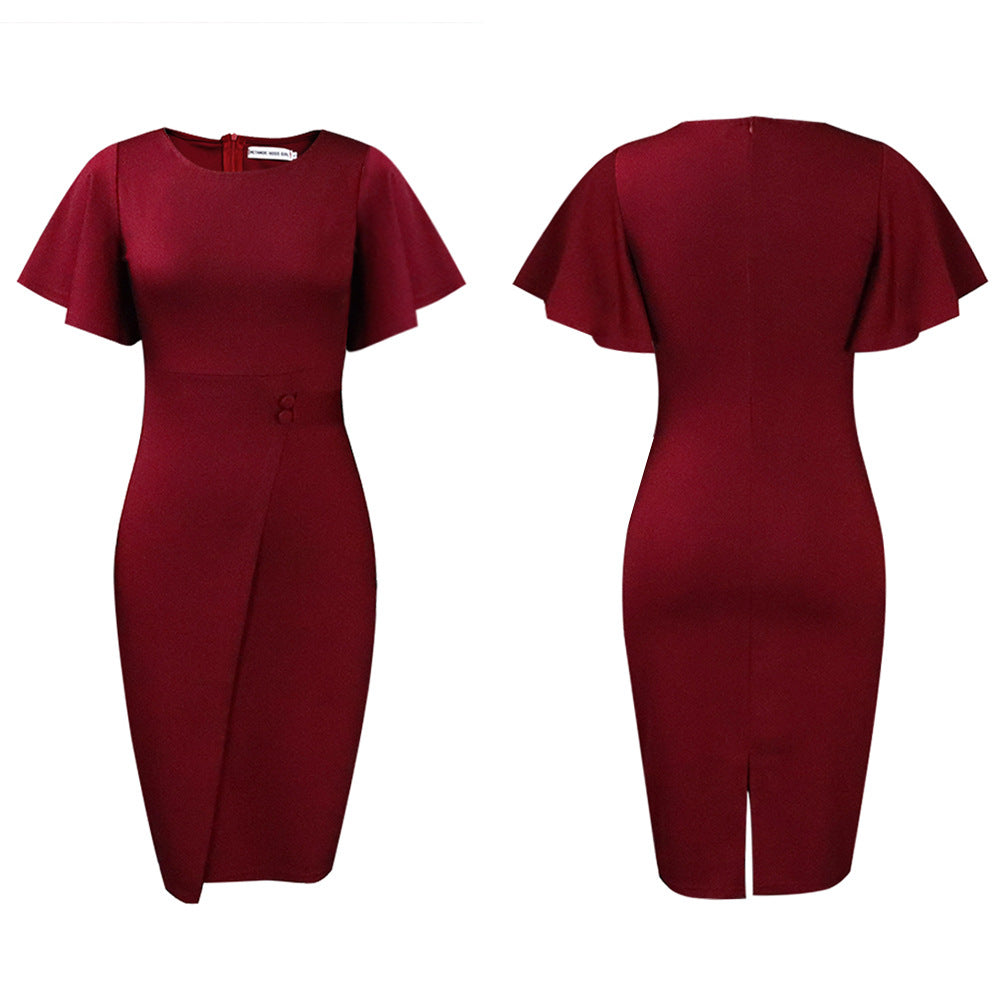 Damen Etuikleid mit eleganten Glockenärmeln und figurbetontem Schnitt Stalluxe