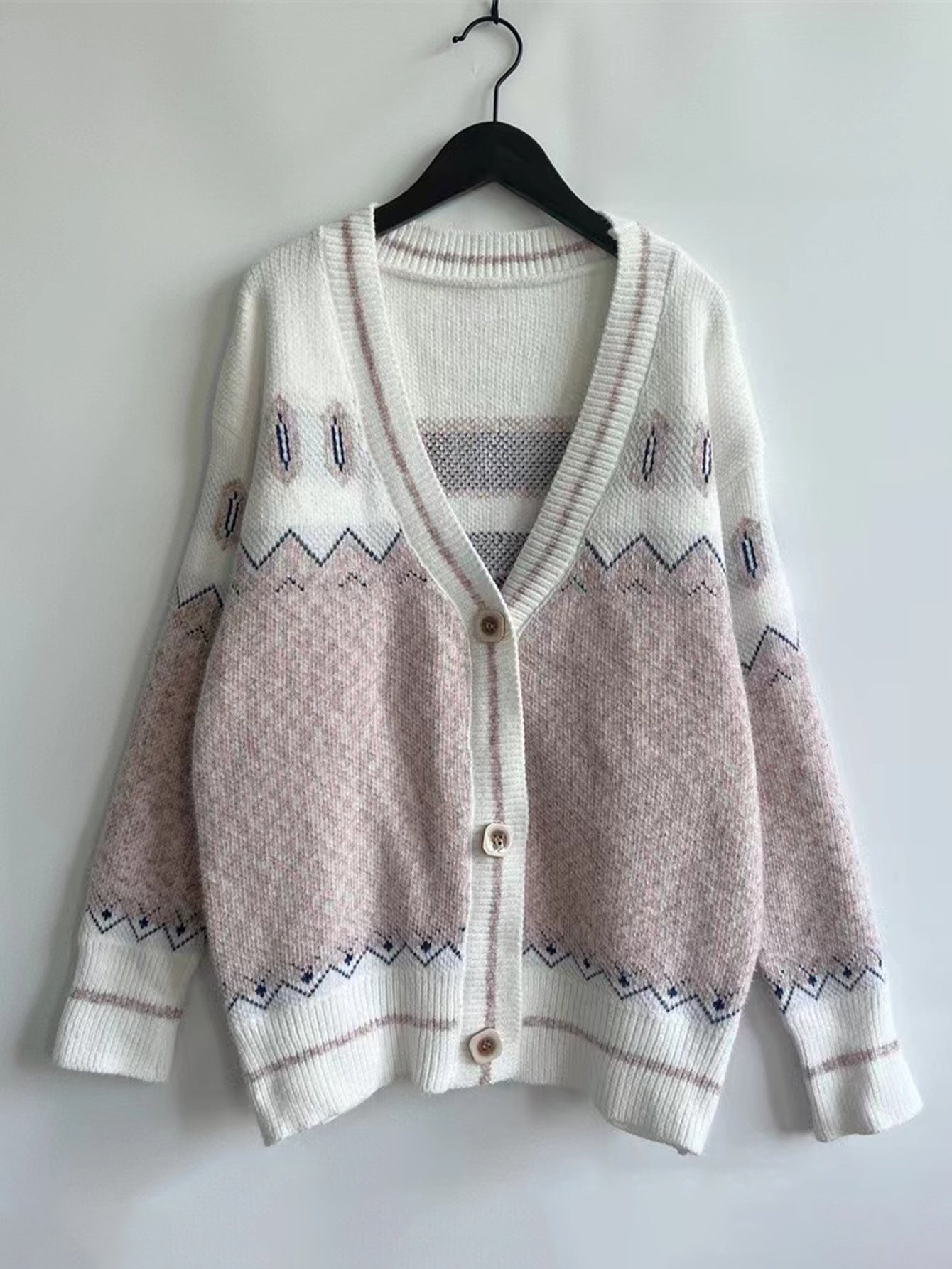 Damen Strickjacke mit traditionellem Muster Stalluxe