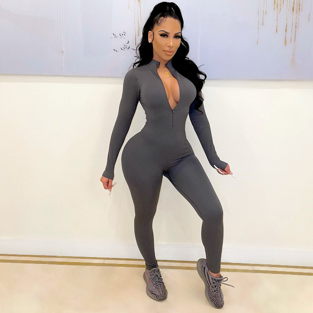 Damen Overall mit hohem Kragen und Reißverschluss Stalluxe
