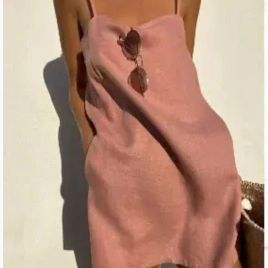 Damen lässiges Trägerkleid aus leichtem Material Stalluxe