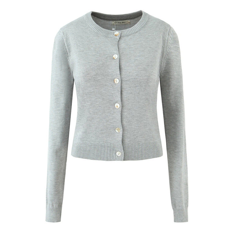 Damen langlebige Strickjacke mit Knopfverschluss und Rundhalsausschnitt Stalluxe