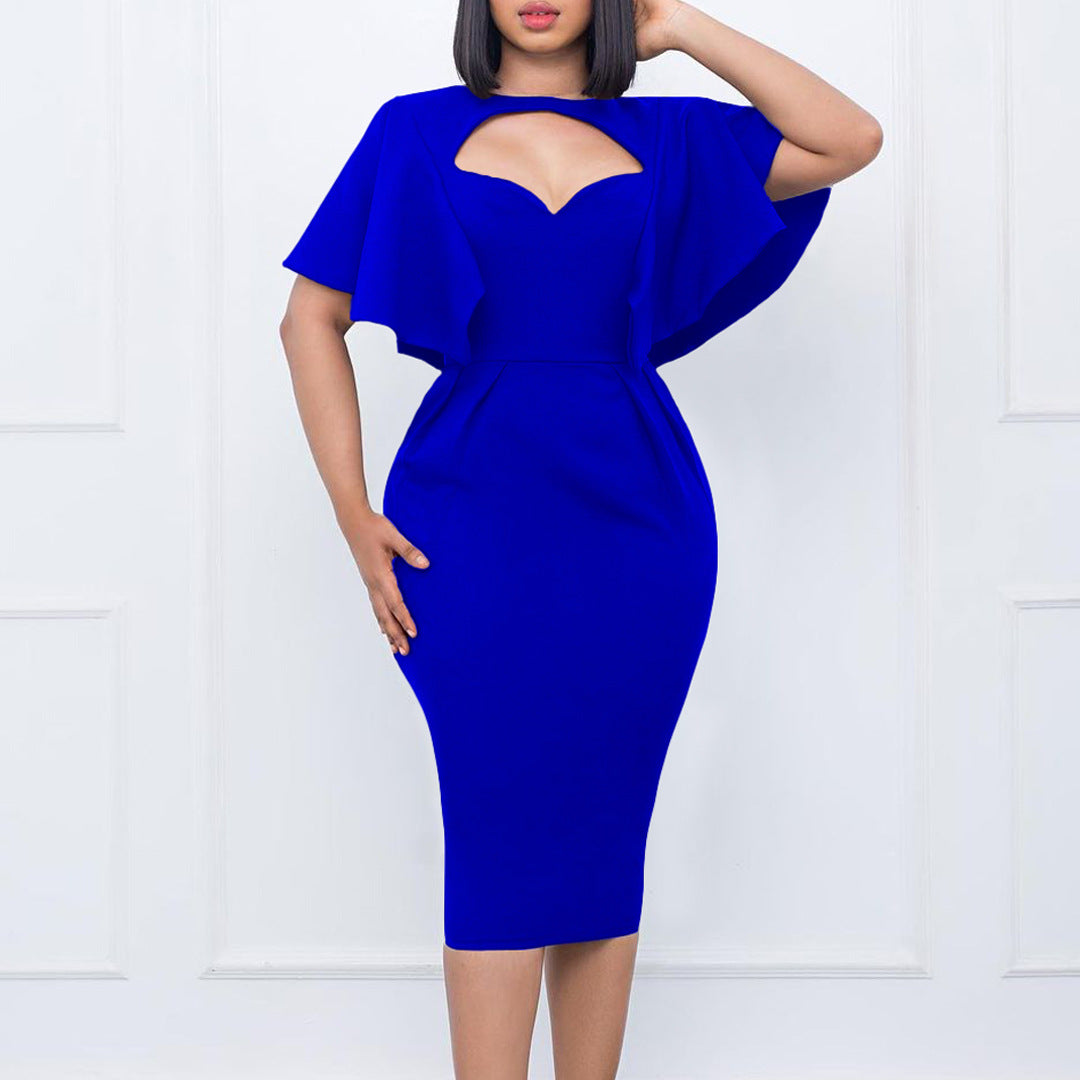 Damen Etuikleid mit Volumenärmeln und Cut-Out-Details Stalluxe
