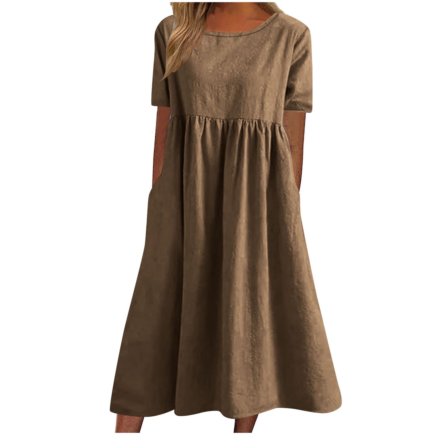 Damen lässiges Maxikleid mit Taschen Stalluxe