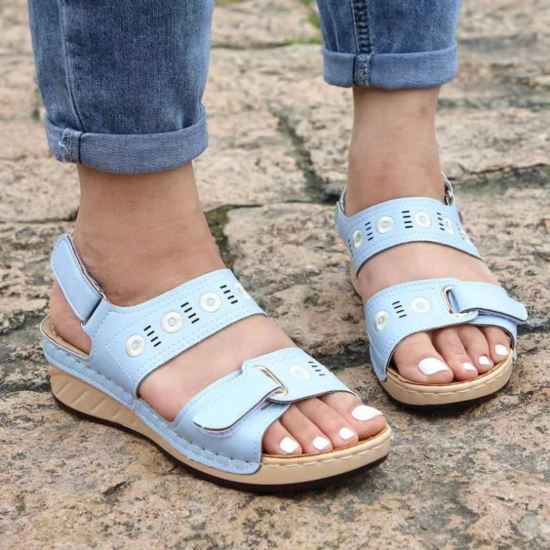 Damen Komfortable Wedgesandalen mit verstellbaren Riemen und Atmungsaktivität Stalluxe