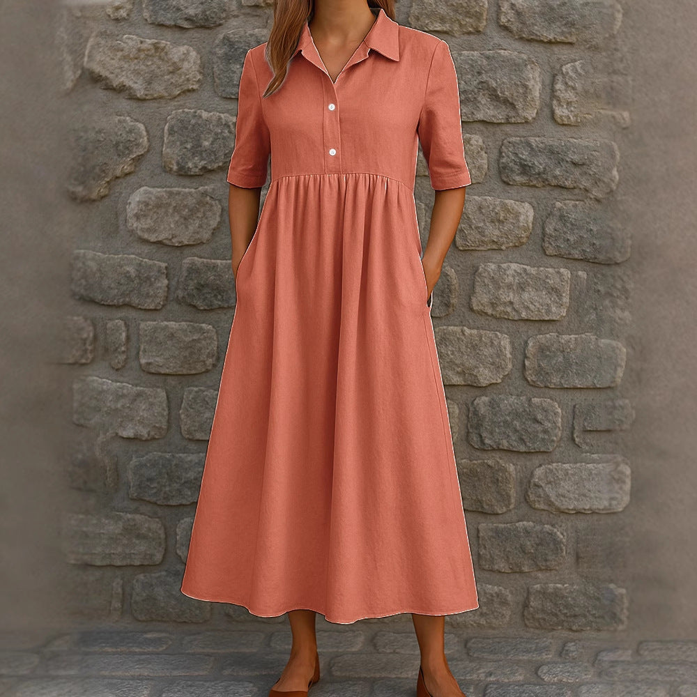 Damen Hemdkleid mit taillierter Silhouette und praktischen Taschen Stalluxe