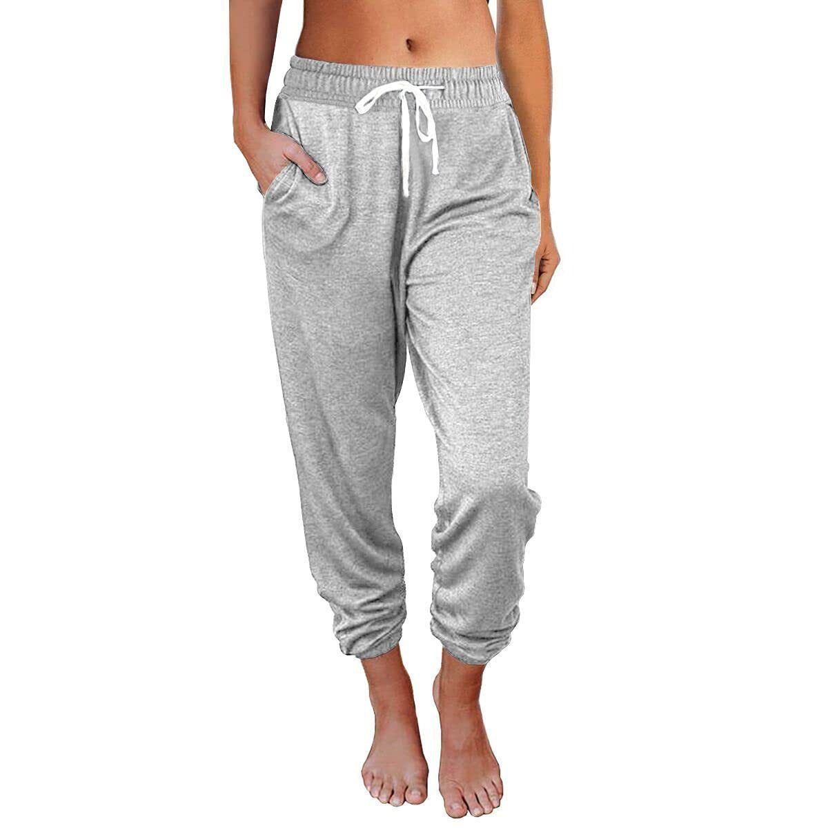 Damen Bequeme und lässige Jogginghose mit elastischem Bund und seitlichen Taschen Stalluxe