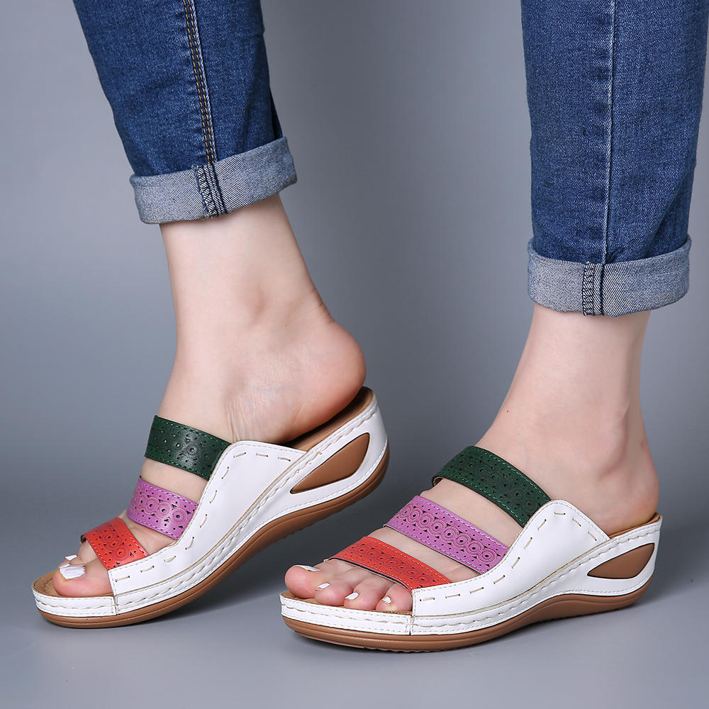 Damen modische Plateau-Sandalen mit Atmungsaktivem Obermaterial Stalluxe