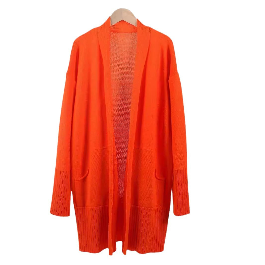 Damen lässiger Strickcardigan mit offenem Front und praktischen Taschen Stalluxe