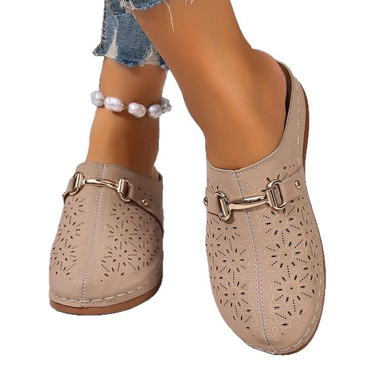 Damen Komfortable Clogs mit floraler Applikation Stalluxe