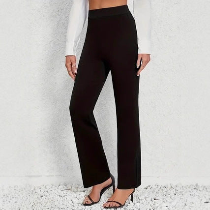 Damen elegante Stretch-Longpants mit weitem Bein Stalluxe