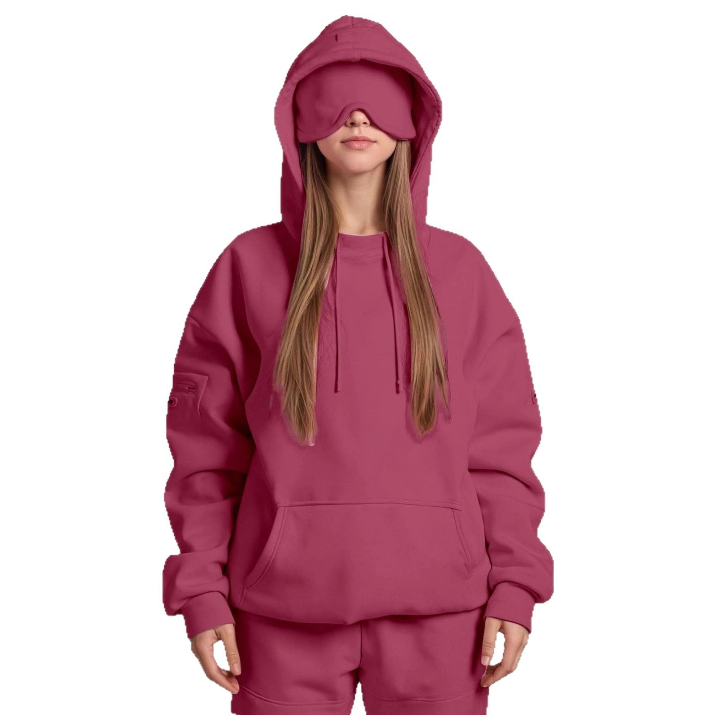 Damen kuscheliger Oversized Hoodie mit integrierter Augenmaske Stalluxe