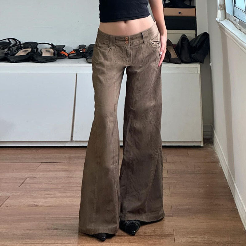 Damen weite Chinohose mit hohem Bund und modischem Schnitt Stalluxe