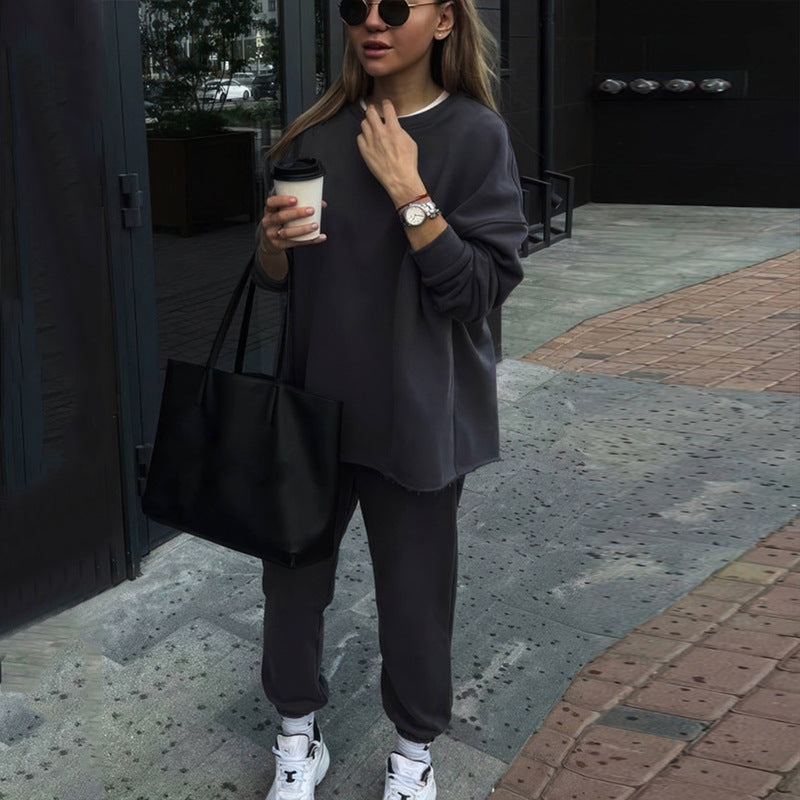 Damen Bequemer Oversize-Sweatshirt- und Lounge-Hosen-Set Stalluxe