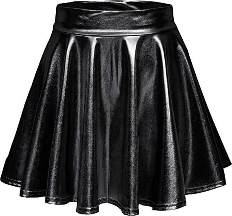 Women's Stylish High-Waisted Faux Leather Skirt Stalluxe