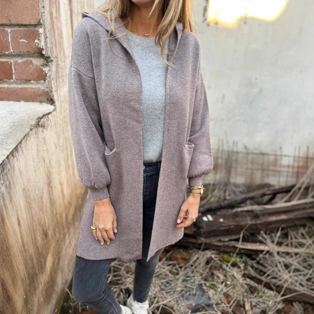 Damen Kapuzenmantel aus weichem Viskose-Mix Stalluxe