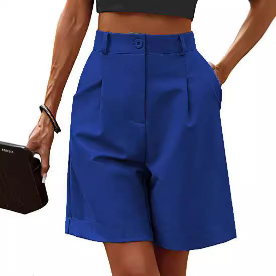 Damen Elegante Bundfalten-Shorts mit praktischen Taschen Stalluxe
