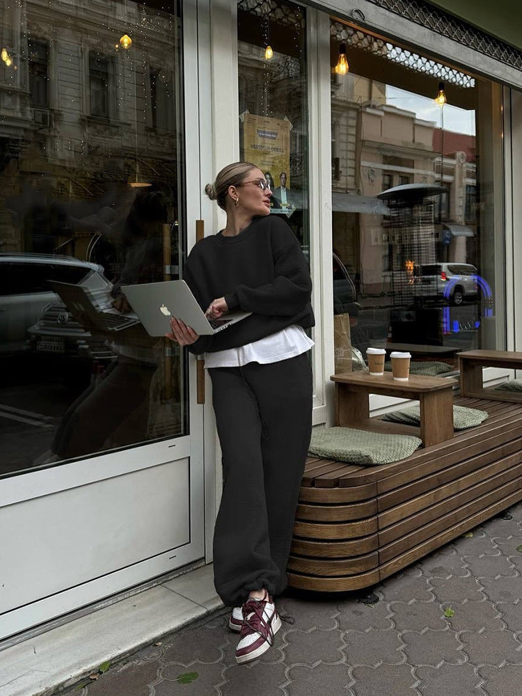 Damen lässiger Sweater und weite Hose Set Stalluxe