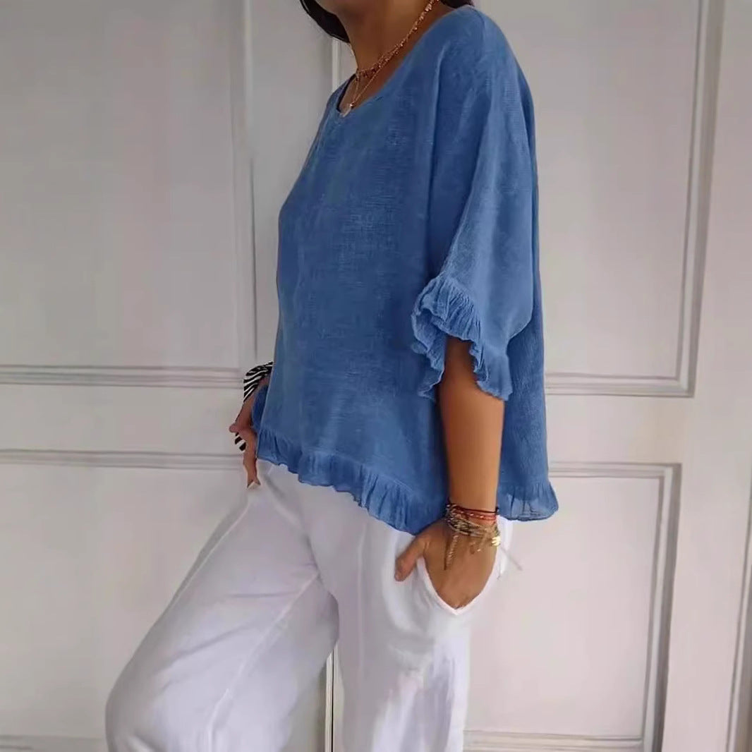 Damen Leichtes Shirt mit Fransen Stalluxe