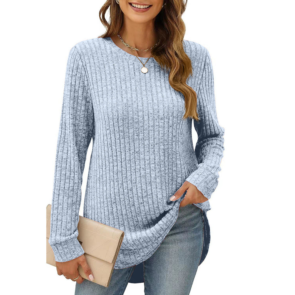 Damen lässiges Langarmshirt aus Strukturstrick Stalluxe