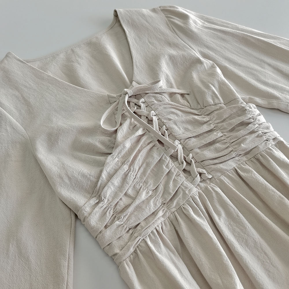Damen Midikleid mit Rüschendetails und Taillengürtel Stalluxe