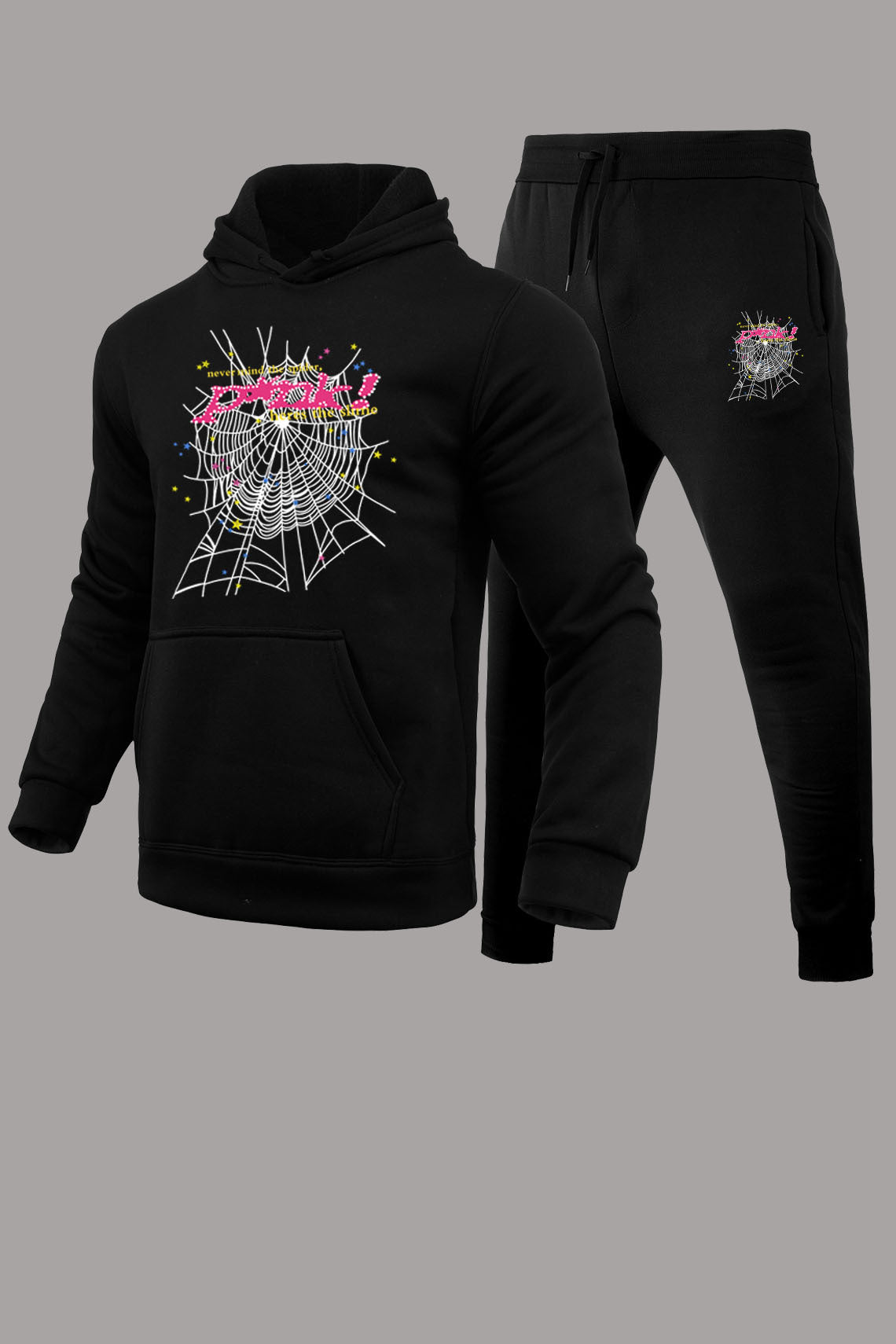Damen Hoodie und Jogginghose Set mit einzigartigem Spinnennetz-Design Stalluxe