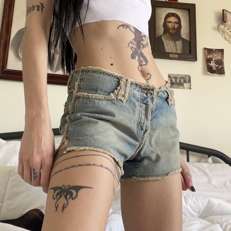 Damen trendige Jeans-Shorts Stalluxe