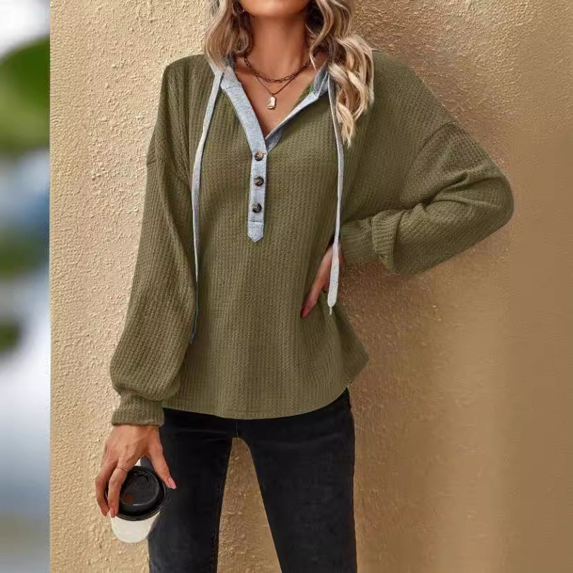 Damen Oversized Pullover mit Knopfleiste Stalluxe