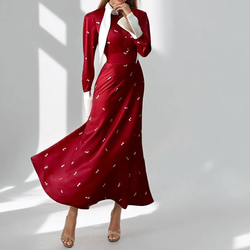 Damen Maxi-Kleid mit eleganter Overlay-Jacke und zarten Applikationen Stalluxe