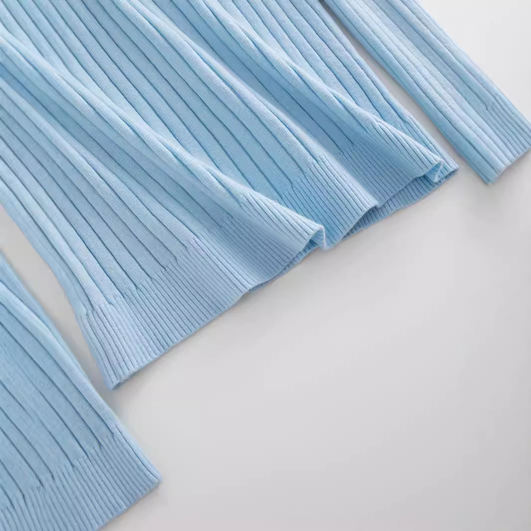 Damen Feines V-Ausschnitt Strickoberteil im Rippdesign Stalluxe