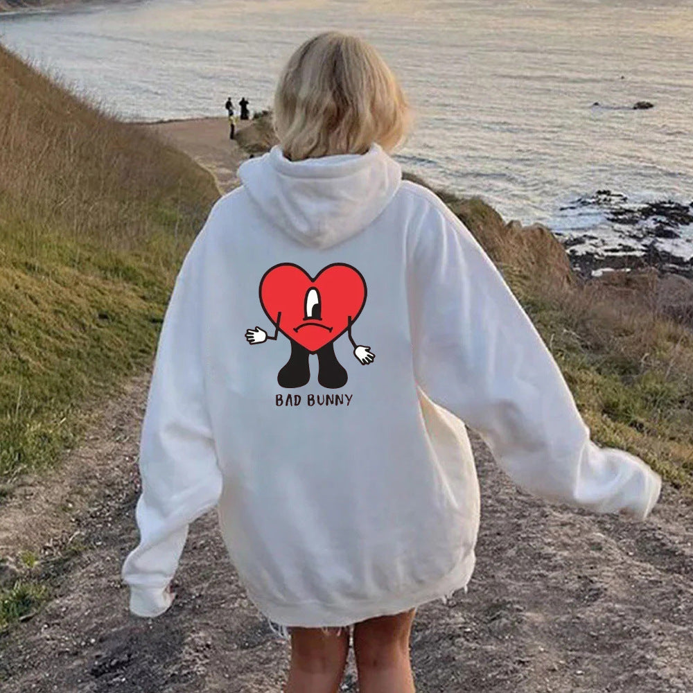 Damen Kapuzenpulli mit kreativem Herzmotiv Stalluxe